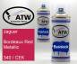 Preview: Jaguar, Bordeaux Red Metallic, 340 / CEK: 400ml Sprühdose + 400ml Klarlack - Set, von ATW Autoteile West.